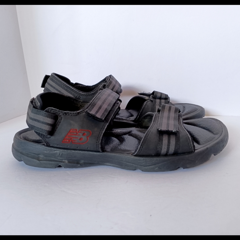 🖤 New Balance Mens Velcro Strap Sandals Black 11 Foam Footbed - Picture 3 of 12